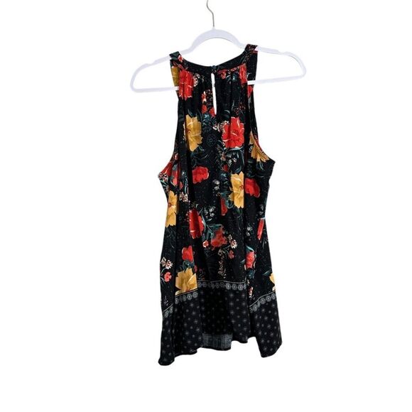 Torrid Goddess Floral Textured Stretch Rayon Tank Women's 1/14-16 Black Multi - Picture 3 of 8